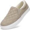 imageSTQ Loafers for Women Memory Foam Slip On Sneakers EleeS Quilted 10 Comfort Fall ShoesTaupe Lined