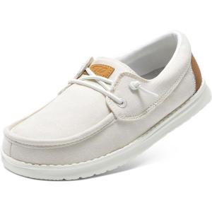 imageSTQ Womens Boat Shoes with Orthopedic Insole Slip On Business Casual Shoe for Plantar Fasciitis Lightweight Canvas LoaferBeige