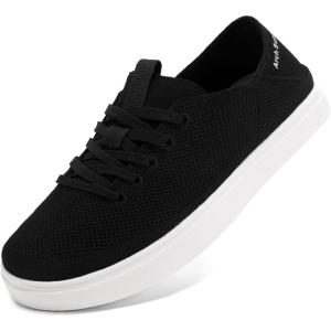 imageSTQ Womens Orthopedic Sneakers with Foldable Heel  Lightweight Breathable Tennis Shoes for Walking Travel ampamp Business Casual WearBlack