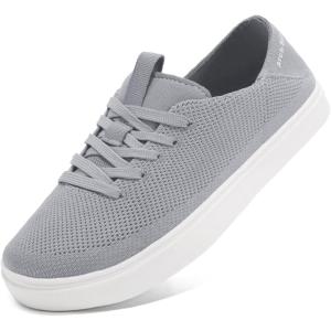 imageSTQ Womens Orthopedic Sneakers with Foldable Heel  Lightweight Breathable Tennis Shoes for Walking Travel ampamp Business Casual WearMedium Grey