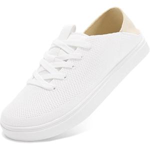 imageSTQ Womens Orthopedic Sneakers with Foldable Heel  Lightweight Breathable Tennis Shoes for Walking Travel ampamp Business Casual WearWhite