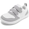 imageSTQ Toddler Wide Toe Box Barefoot Shoes Boys Girls Kids Sneakers Non Slip Lightweight Zero Drop Comfortable Tennis Walking Running School Athletic Casual Indoor OutdoorGrey White