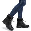 imageSTQ Womens Combat Boots Lace up Winter Ankle BootiesAll Black