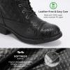 imageSTQ Womens Combat Boots Lace up Winter Ankle BootiesAll Black