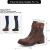 imageSTQ Womens Combat Boots Lace up Winter Ankle BootiesBrown Plaid