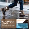 imageSTQ Womens Duck Boots Waterproof Winter Snow Boot Warm Cozy for Cold Weather Non SlipBlack Brown