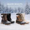 imageSTQ Womens Duck Boots Waterproof Winter Snow Boot Warm Cozy for Cold Weather Non SlipBrown Grey