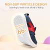 imageToddler Lightweight Slip on Sneakers Boys Barefoot Shoes Kids Walking Shoes Boy Sneakers Toddler First Walking Shoe Comfort Tennis ActivitiesNavy White