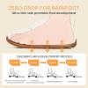 imageToddler Wide Toe Box Barefoot Shoes Boys Girls Sneakers Kids Tennis Shoes Preschool Non Slip Lightweight Comfortable First Walking Shoes Running Outdoor ActivitiesBeige Brown