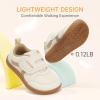 imageToddler Wide Toe Box Barefoot Shoes Boys Girls Sneakers Kids Tennis Shoes Preschool Non Slip Lightweight Comfortable First Walking Shoes Running Outdoor ActivitiesBeige Brown