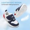 imageToddler Wide Toe Box Barefoot Shoes Boys Girls Sneakers Zero Drop Kid Tennis Running Shoes Lightweight NonSlip Comfortable Leather First Walking Shoe Outdoor Activities SchoolNavy Red