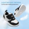 imageToddler Wide Toe Box Barefoot Shoes Boys Girls Sneakers Zero Drop Kid Tennis Running Shoes Lightweight NonSlip Comfortable Leather First Walking Shoe Outdoor Activities SchoolBlack White