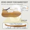 imageToddler Wide Toe Box Shoes Barefoot Sneakers Girls Boys Zero Drop First Walking Running Tennis Grounding ShoesBeige Brown