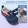 imageToddler Wide Toe Box Shoes Barefoot Sneakers Girls Boys Zero Drop First Walking Running Tennis Grounding ShoesNavy White