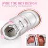 imageToddler Wide Toe Box Shoes Barefoot Sneakers Girls Boys Zero Drop First Walking Running Tennis Grounding ShoesSilver Pink