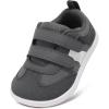 imageToddler Wide Toe Box Barefoot Shoes Boys Girls Sneakers Zero Drop Kid Tennis Running Shoes Lightweight NonSlip Comfortable Infant First Walking Shoe Outdoor Activities SchoolDark Grey