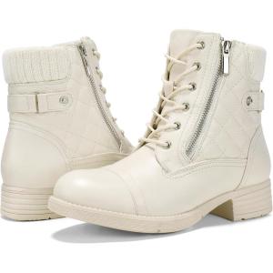 imageSTQ Womens Combat Boots Lace up Ankle BootiesCreamy Beige White