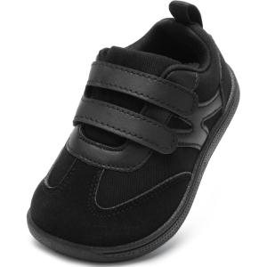 imageToddler Lightweight Slip on Sneakers Boys Barefoot Shoes Kids Walking Shoes Boy Sneakers Toddler First Walking Shoe Comfort Tennis ActivitiesAll Black