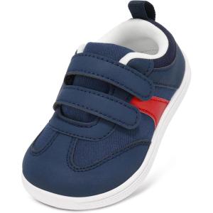 imageToddler Wide Toe Box Barefoot Shoes Boys Girls Sneakers Zero Drop Kid Tennis Running Shoes Lightweight NonSlip Comfortable Infant First Walking Shoe Outdoor Activities SchoolNavy White