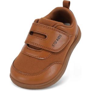 imageToddler Wide Toe Box Barefoot Shoes Boys Girls Zero DropBaby First Walking Shoes Glitter Little Kids Sneakers NonSlip Preschool Running Tennis Canvas Casual Preschool Outdoor ActivitiesBrown