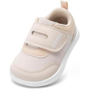imageToddler Wide Toe Box Barefoot Shoes Boys Girls Zero DropBaby First Walking Shoes Glitter Little Kids Sneakers NonSlip Preschool Running Tennis Canvas Casual Preschool Outdoor ActivitiesBeige Glitter