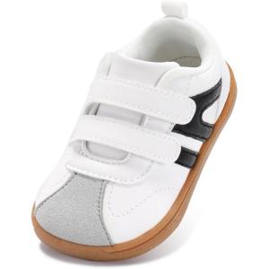 imageToddler Wide Toe Box Barefoot Shoes Girls Boys Sneakers Zero Drop Fashion Kid Tennis Running Shoes Lightweight NonSlip Comfortable First Walking Shoe Outdoor Activities SchoolClassic White Black