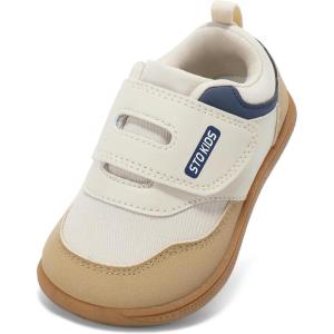 imageToddler Wide Toe Box Shoes Barefoot Sneakers Girls Boys Zero Drop First Walking Running Tennis Grounding ShoesBeige Brown