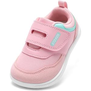 imageToddler Wide Toe Box Shoes Barefoot Sneakers Girls Boys Zero Drop First Walking Running Tennis Grounding ShoesBlush Powder