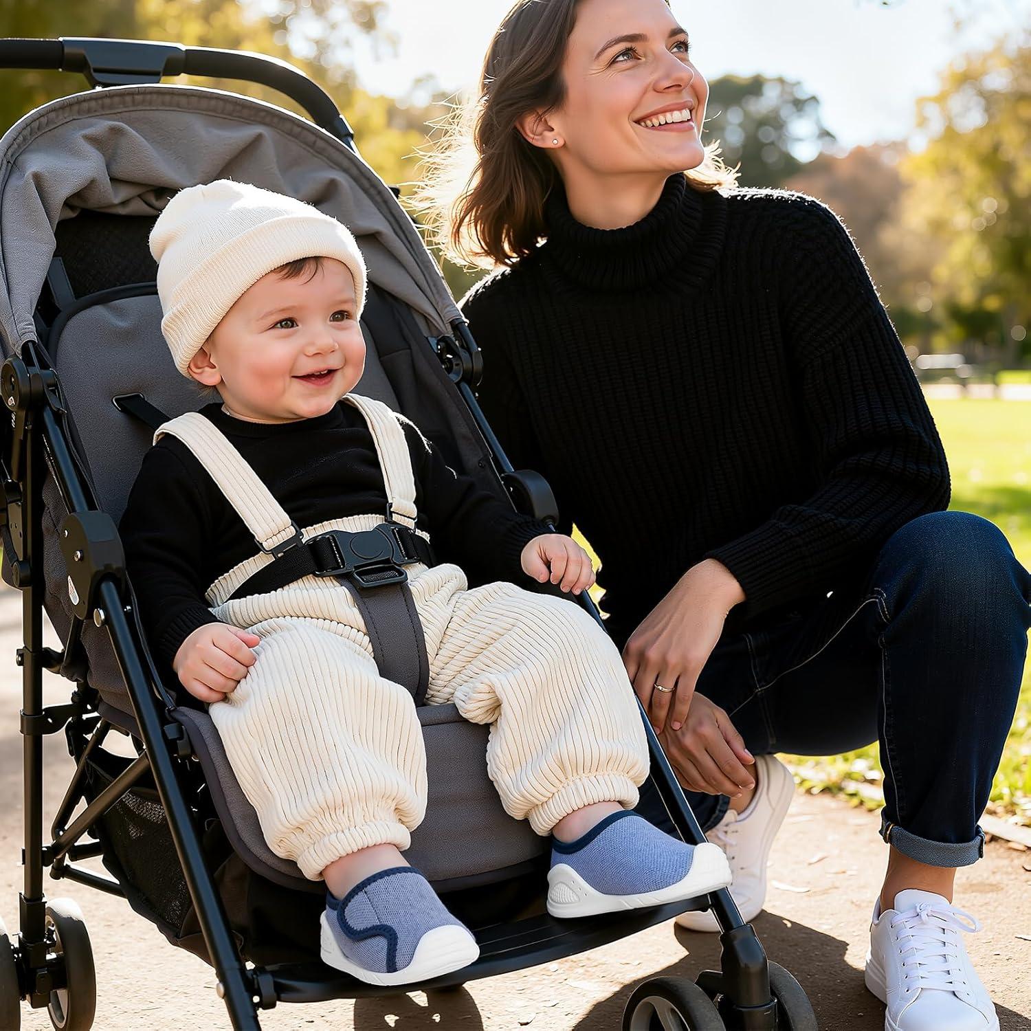 imageBaby Shoes Wide Toe Box Toddler Boy Girl First Walking Shoe Infant Barefoot Sneakers NonSlip Babies Walker Newborn Soft Sole Breathable Mesh Lightweight 6 9 12 18 24 MonthsBlue