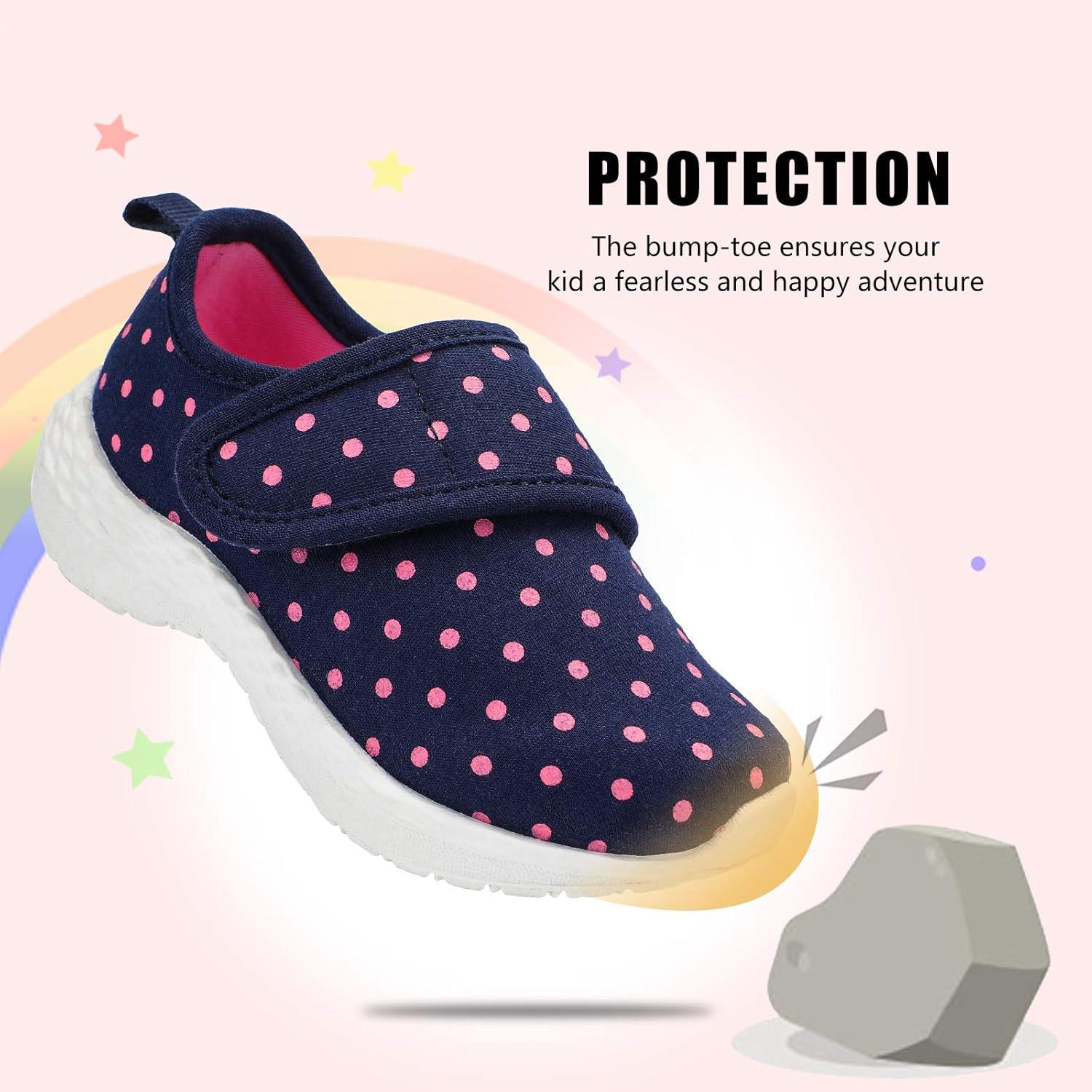 imageSTQ Toddler Shoes for Boys ampamp Girls Breathable Tennis Walking SneakersDark BluePoint