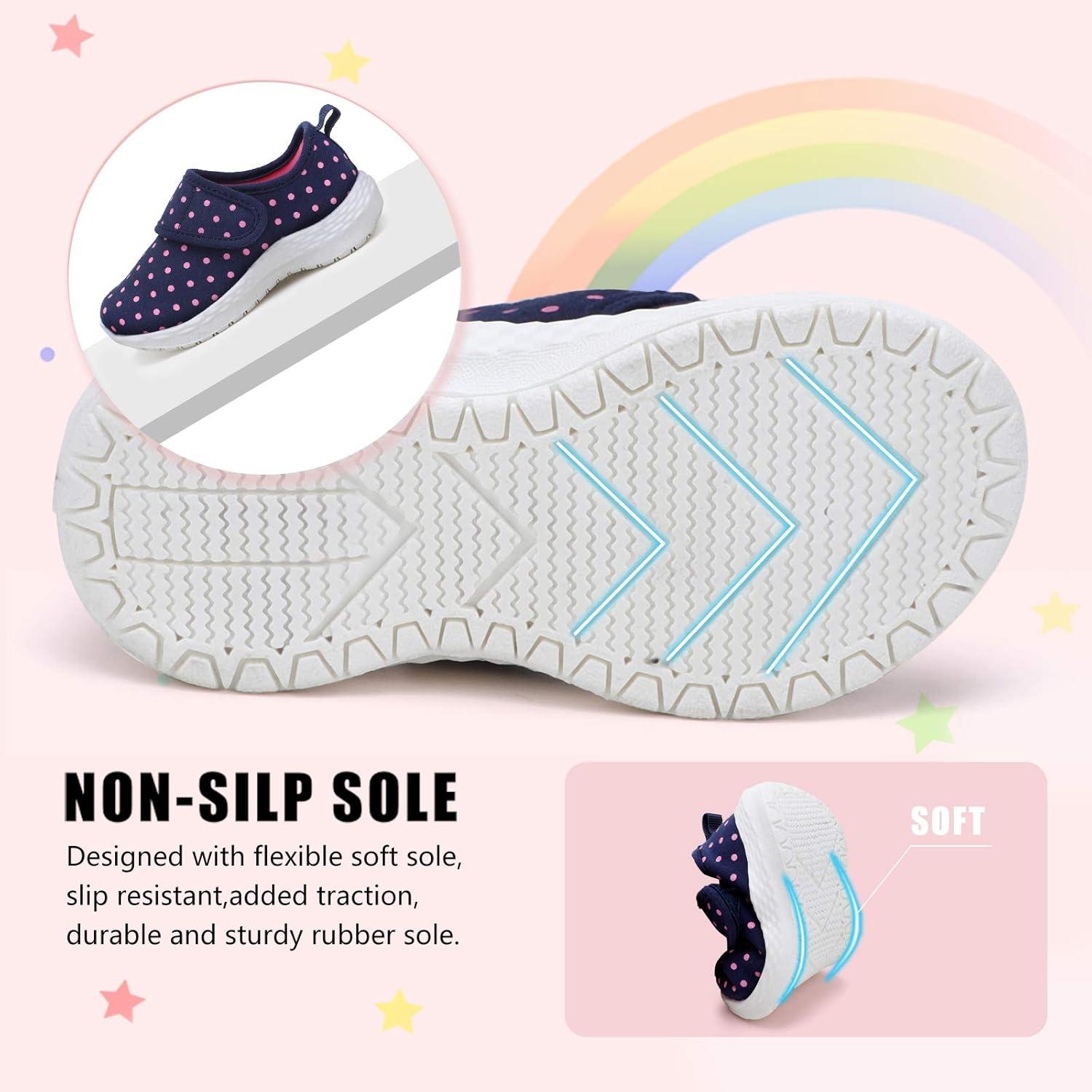 imageSTQ Toddler Shoes for Boys ampamp Girls Breathable Tennis Walking SneakersDark BluePoint