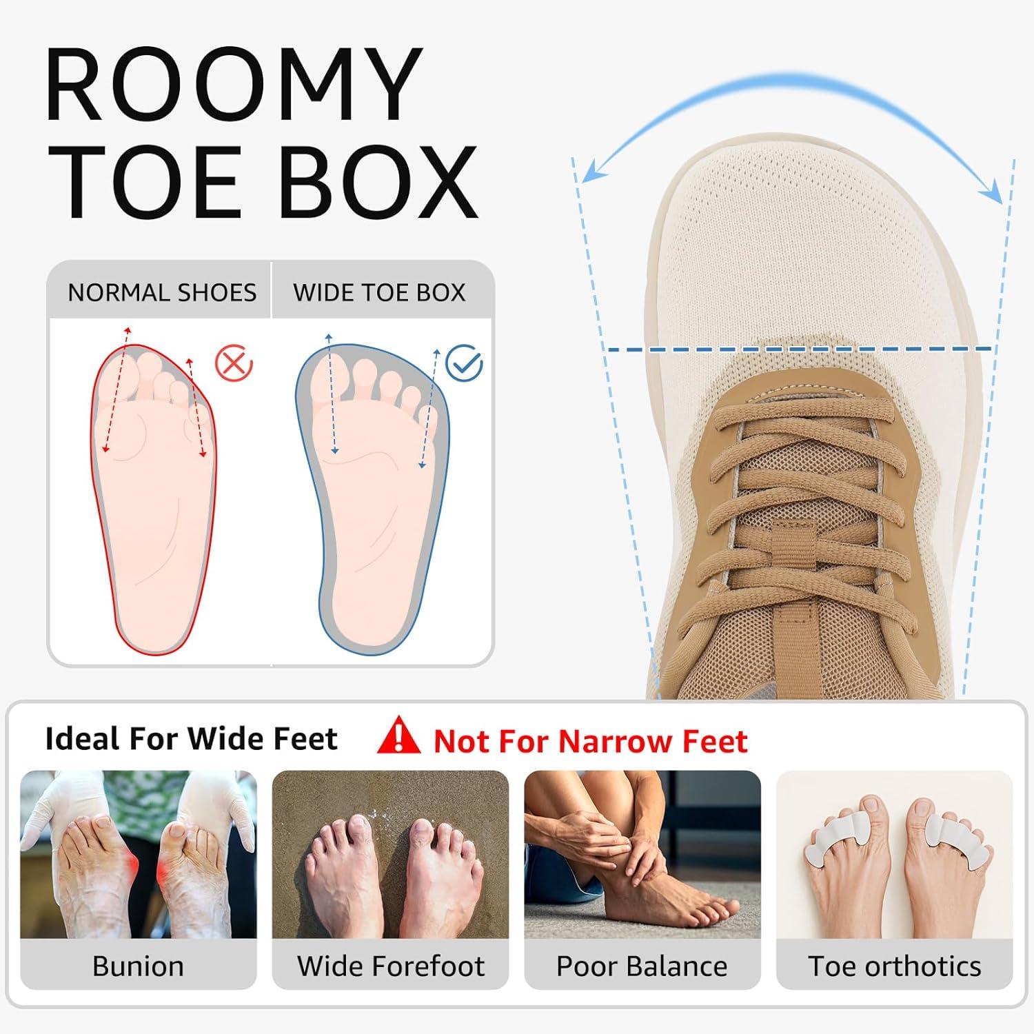 imageSTQ Womens Wide Toe Box Shoes Comfortable Orthopedic Sneakers for Plantar Fasciitis BunionsBeige Brown