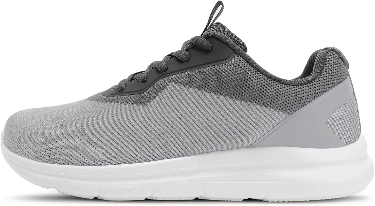 imageSTQ Womens Wide Toe Box Shoes Comfortable Orthopedic Sneakers for Plantar Fasciitis BunionsGrey