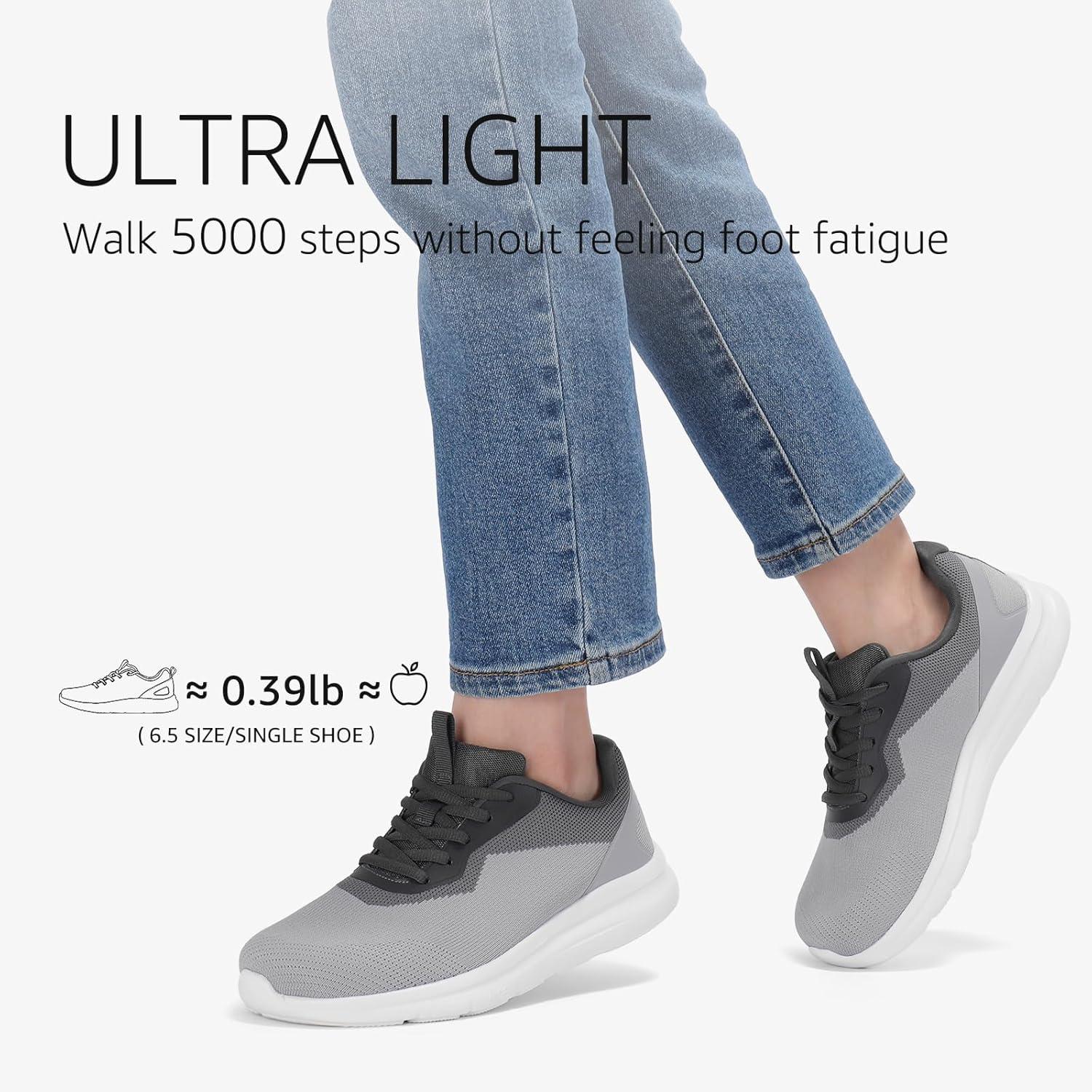 imageSTQ Womens Wide Toe Box Shoes Comfortable Orthopedic Sneakers for Plantar Fasciitis BunionsGrey