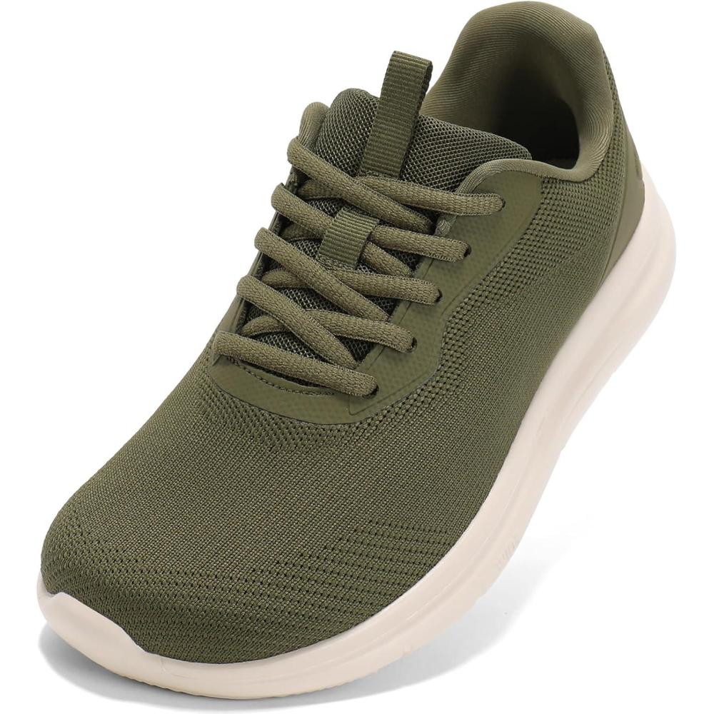 imageSTQ Womens Wide Toe Box Shoes Comfortable Orthopedic Sneakers for Plantar Fasciitis BunionsArmy Green