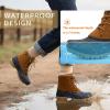 imageSTQ Duck Boots for Women Waterproof Winter Boots Quilted Snow BootsBlack Brown