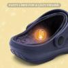 imageSTQ Kids Garden Clogs with Backstrap  Slip on Boys Girls Water Sandals  Fuzzy Lined Slippers  Toddler Little Kid Big KidNavy 01 Fur