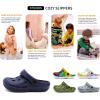 imageSTQ Kids Garden Clogs with Backstrap  Slip on Boys Girls Water Sandals  Fuzzy Lined Slippers  Toddler Little Kid Big KidNavy 01 Fur