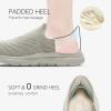 imageSTQ Slip on Sneakers Women Walking Shoes Orthopedic Tennis Arch Support Orthopedic Maternity Elderly Plantar Fasciitis Standing Comfort Workout TravellingTaupe