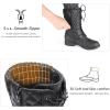 imageSTQ Womens Combat Boots Mid Calf Winter BootsMidcalf Black