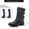 imageSTQ Womens Combat Boots Mid Calf Winter BootsMidcalf Black