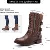 imageSTQ Womens Combat Boots Mid Calf Winter BootsMidcalf Brown