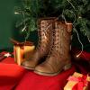 imageSTQ Womens Combat Boots Mid Calf Winter BootsMidcalf Brown