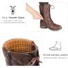 imageSTQ Womens Combat Boots Mid Calf Winter BootsMidcalf Brown