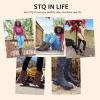imageSTQ Womens Combat Boots Mid Calf Winter BootsMidcalf Brown