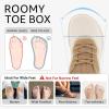 imageSTQ Womens Wide Toe Box Shoes Comfortable Orthopedic Sneakers for Plantar Fasciitis BunionsBeige Brown