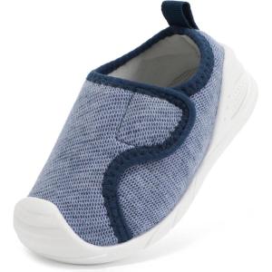 imageBaby Shoes Wide Toe Box Toddler Boy Girl First Walking Shoe Infant Barefoot Sneakers NonSlip Babies Walker Newborn Soft Sole Breathable Mesh Lightweight 6 9 12 18 24 MonthsBlue
