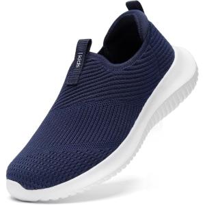 imageSTQ Kids Slip on Sneakers for Big Boys Breathable School Lightweight Gym Non Slip Boys Shoes Navy Size 6 Big Kid