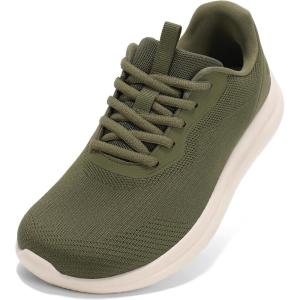 imageSTQ Womens Wide Toe Box Shoes Comfortable Orthopedic Sneakers for Plantar Fasciitis BunionsArmy Green