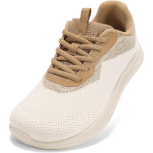 imageSTQ Womens Wide Toe Box Shoes Comfortable Orthopedic Sneakers for Plantar Fasciitis BunionsBeige Brown